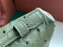 Loro Piana Extra Pocket Pouch L19  Ostrich Leather Dark Lichen Green
