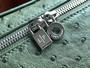 Loro Piana Extra Pocket Pouch L19  Ostrich Leather Dark Lichen Green