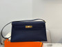 Hermes Kelly Elan Shoulder Strap Bag Blue