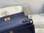 Hermes Kelly Elan Shoulder Strap Bag Blue