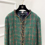 Chanel FW2023 Métiers d'Art Wool & Silk Tweed  Green Tweed Jacket