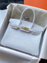  Hermes Birkin 30 in white Niloticus Crocodile with Gold hardware