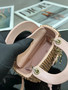 Christian Dior MINI LADY DIOR BAG Square-Motif Embroidery Set with Pink Strass and White Round Beads