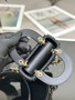 Christian Dior MINI LADY DIOR BAG Square-Motif Embroidery Set with black Strass and White Round Beads 
