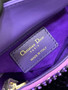 Christian Dior MINI LADY DIOR BAG Square-Motif Embroidery Set with purpleStrass and White Round Beads
