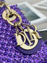 Christian Dior MINI LADY DIOR BAG Square-Motif Embroidery Set with purpleStrass and White Round Beads