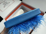 Hermes Kelly Elan Shoulder Strap Bag with Ostrich Feathers blue Sellier