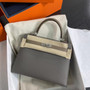 Hermes Special Order Etain/ Etoupe Kelly 25 cm Epsom Palladium  Hardware