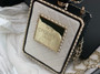 White Quilted Leather and Perspex Perfume Bottle Minaudiere Gold Hardware