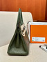 Hermes Olive Green Birkin Bag 30cm Ostrich Leather Palladium Hardware