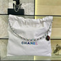 Chanel  22 MEDIUM HANDBAG WHITE WITH Rainbow Metal SS2024