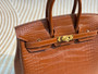 Hermes Tabaco Birkin Bag 25cm Alligator Gold Hardware Hermes Tabaco Birkin Bag 25cm Alligator Gold Hardware