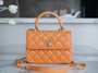 Chanel Trendy CC Flap Bag with Top Handle 2024 Orange
