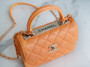 Chanel Trendy CC Flap Bag with Top Handle 2024 Orange