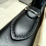 Hermes LIMITED EDITION BLACK SWIFT LEATHER LAKIS KELLY 28 WITH Palladium HARDWARE 