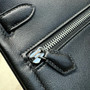Hermes LIMITED EDITION BLACK SWIFT LEATHER LAKIS KELLY 28 WITH Palladium HARDWARE 