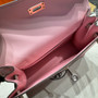  Hermes Horseshoe  09 Sakura Pink/ Craie Kelly Danse Bag Evercolour Leather Palladium Hardware