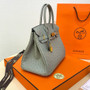 Hermes Gris Mouette Birkin Bag 30cm KK Ostrich Leather Gold Hardware