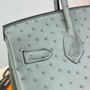 Hermes Gris Mouette Birkin Bag 30cm KK Ostrich Leather Gold Hardware