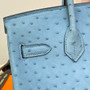 Hermes Celest Birkin Bag 30cm KK Ostrich Leather Palladium Hardware
