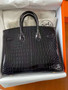 Hermes Black Birkin 40 in Porosus  Crocodile with Gold hardware Hermes Black Birkin 40 in Porosus  Crocodile with Gold hardware
