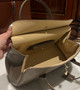 LORO PIANA Loom 32 Grained Leather Top-Handle Bag Etoupe