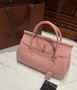 LORO PIANA Loom 32 Grained Leather Top-Handle Bag Pink