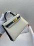 Hermes Special Order Black/Craie Mini Kelly 20 cm Epsom Gold Hardware