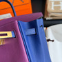 Hermes Special Order Iris/Blue Electric Birkin 25 cm Togo Gold Hardware