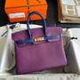 Hermes Special Order Iris/Blue Electric Birkin 25 cm Togo Gold Hardware