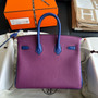 Hermes Special Order Iris/Blue Electric Birkin 25 cm Togo Gold Hardware