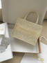 Christian Dior Medium Dior Book Tote  White and Gold-Tone Dior Oblique Embroidery