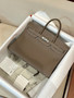 Hermes Etoupe Birkin 40 Togo leather Palladium Hardware