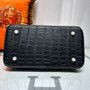 HERMES BLACK POROSUS CROCODILE DIAMOND BIRKIN 25 WITH 18K WHITE GOLD & DIAMOND HARDWARE 