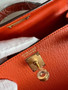 Hermès Orange Mini Kelly II Chevre  Mysore Leather Gold  hardware