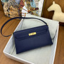 Hermes Kelly Elan bag Sellier Blue Obysee Chevre goatsk in Gold hardware