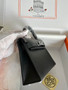 Hermès Black Mini Kelly II Chevre  Mysore Leather Palladium  hardware