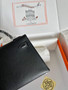 Hermès Black Mini Kelly II Chevre  Mysore Leather Palladium  hardware