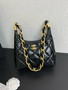 CHANEL SMALL HOBO BAG Black Shiny Lambskin