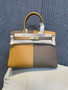 Hermès NEW HERMES BIRKIN SELLIER HANDBAG 30 SESAME EPSOM LEATHER SUIT & ETOUPE BAG
