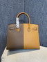 Hermès NEW HERMES BIRKIN SELLIER HANDBAG 30 SESAME EPSOM LEATHER SUIT & ETOUPE BAG