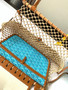 Goyard Aligre Bag Raffia Net with Coated Canvas Blue Goyard Aligre Bag Raffia Net with Coated Canvas Blue