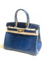 Hermes Blue Saphir Birkin 30 in Porosus  Crocodile with Gold hardware Hermes Blue Saphir Birkin 30 in Porosus  Crocodile with Gold hardware