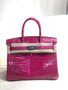 Hermes Rose Scheherazade Birkin 30 in Porosus  Crocodile with Palladium hardware Hermes Rose Scheherazade Birkin 30 in Porosus  Crocodile with Palladium hardware