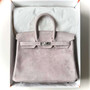 HERMÈS BIRKIN 25 GRIS ASPHALTE VEAU DOBLIS SUEDE WITH PALLADIUM HARDWARE HERMÈS BIRKIN 25 GRIS ASPHALTE VEAU DOBLIS SUEDE WITH PALLADIUM HARDWARE