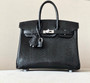 Hermes Black Lizard Birkin Bag 25cm Palladium Hardware Hermes Black Lizard Birkin Bag 25cm Palladium Hardware
