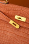 Hermes Fauve Porosus CROCODILE KELLY 28 WITH Gold HARDWARE Hermes Fauve Porosus CROCODILE KELLY 28 WITH Gold HARDWARE