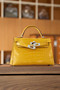 Hermès Kelly 20 Mini II Sellier Amber Alligator Palladium Hardware  Hermès Kelly 20 Mini II Sellier Amber Alligator Palladium Hardware