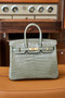 Hermes Gris Tourterelle Birkin Bag 25cm Niloticus Crocodile Leather Gold Hardware Hermes Gris Tourterelle Birkin Bag 25cm Niloticus Crocodile Leather Gold Hardware