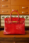 Hermes Braise Birkin 25 in Porosus  Crocodile with Gold hardware Hermes Braise Birkin 25 in Porosus  Crocodile with Gold hardware